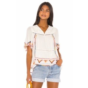 Tularosa Ingrid Embroidered Top Ivory XXS